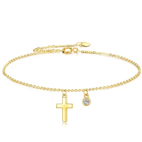 14k Yellow Gold Cross Bracelet