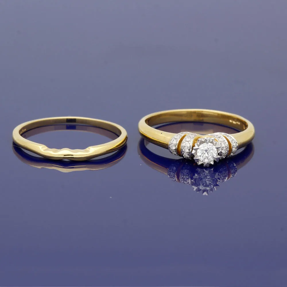 18ct Yellow Gold Diamond Bridal Set