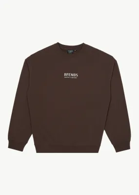 AFENDS Mens Questions - Crew Neck - Coffee