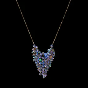 Beaded Black Opal Bib Necklace