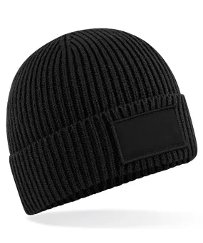 Black - Fashion patch beanie