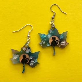 Black Kitty Leaf 🍁- Earrings