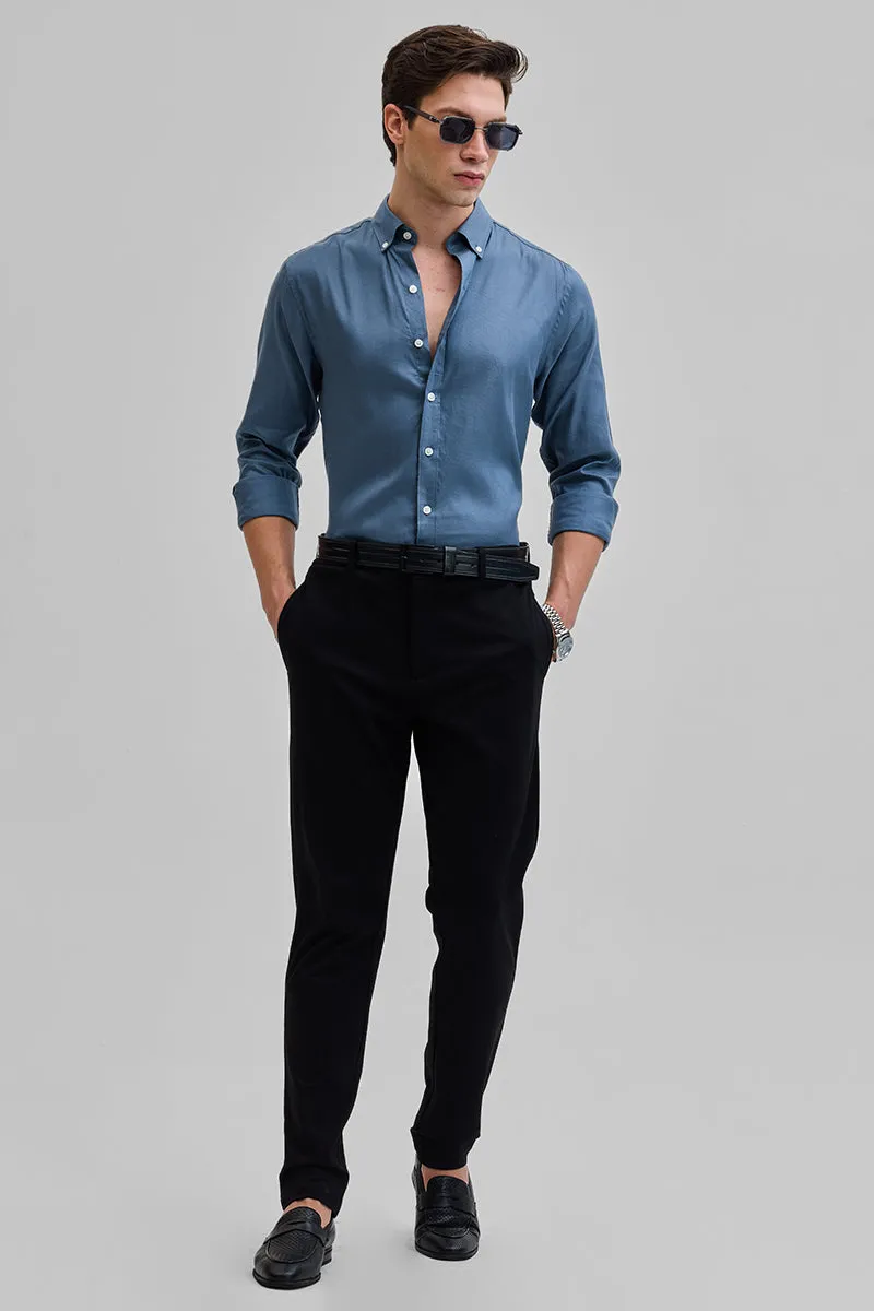 Blue Solid Oxford Shirt