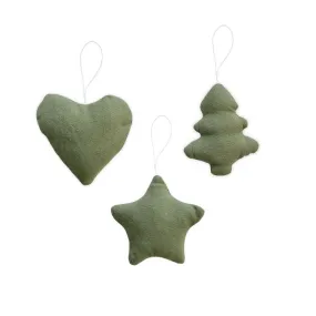 Cotton Fabric Ornaments - Olive Green