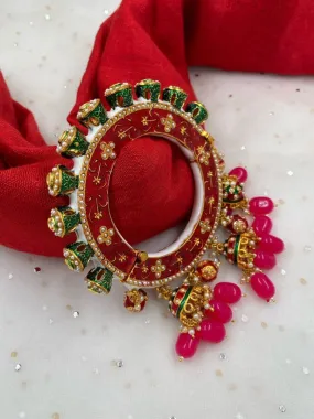 Designer Rajasthani Multi Color Meenakari Pacheli Openable Kada For Women(1pc)