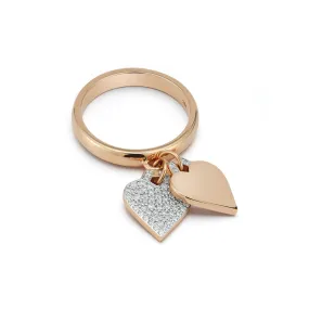 DORA 18K GOLD & DIAMOND MINI HEART CHARM RING