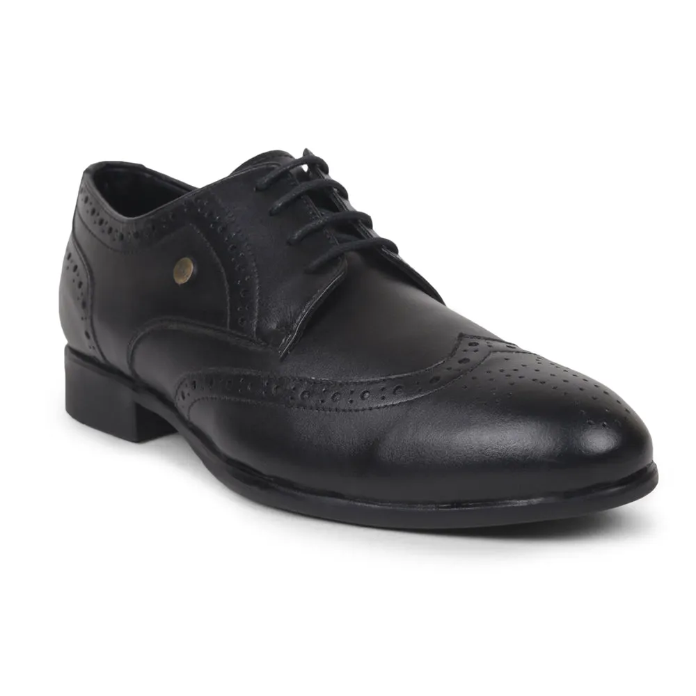 Fortune By Liberty Men BELGIUM01E Black Formal Brogue Lacing Shoes