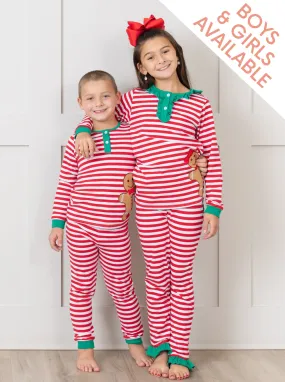 Gingerbread Dreams Striped Christmas Pajamas - Boys & Girls