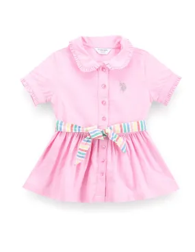 Girls Peter Pan Collar Oxford Dress