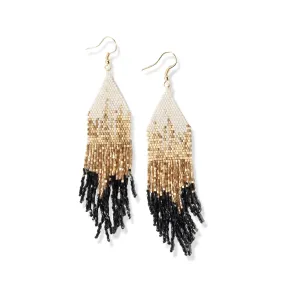 Gold Black Mixed Metallic Luxe Ombre Earrings