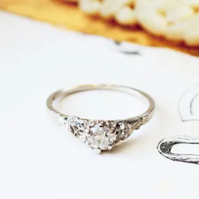 Gorgeous Vintage Filigree Diamond Engagement Ring