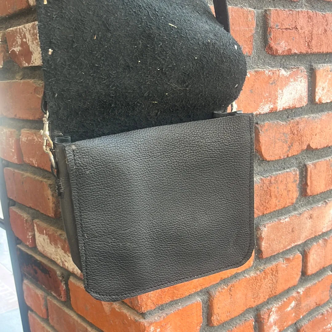 Handmade Leather Black Stud Purse