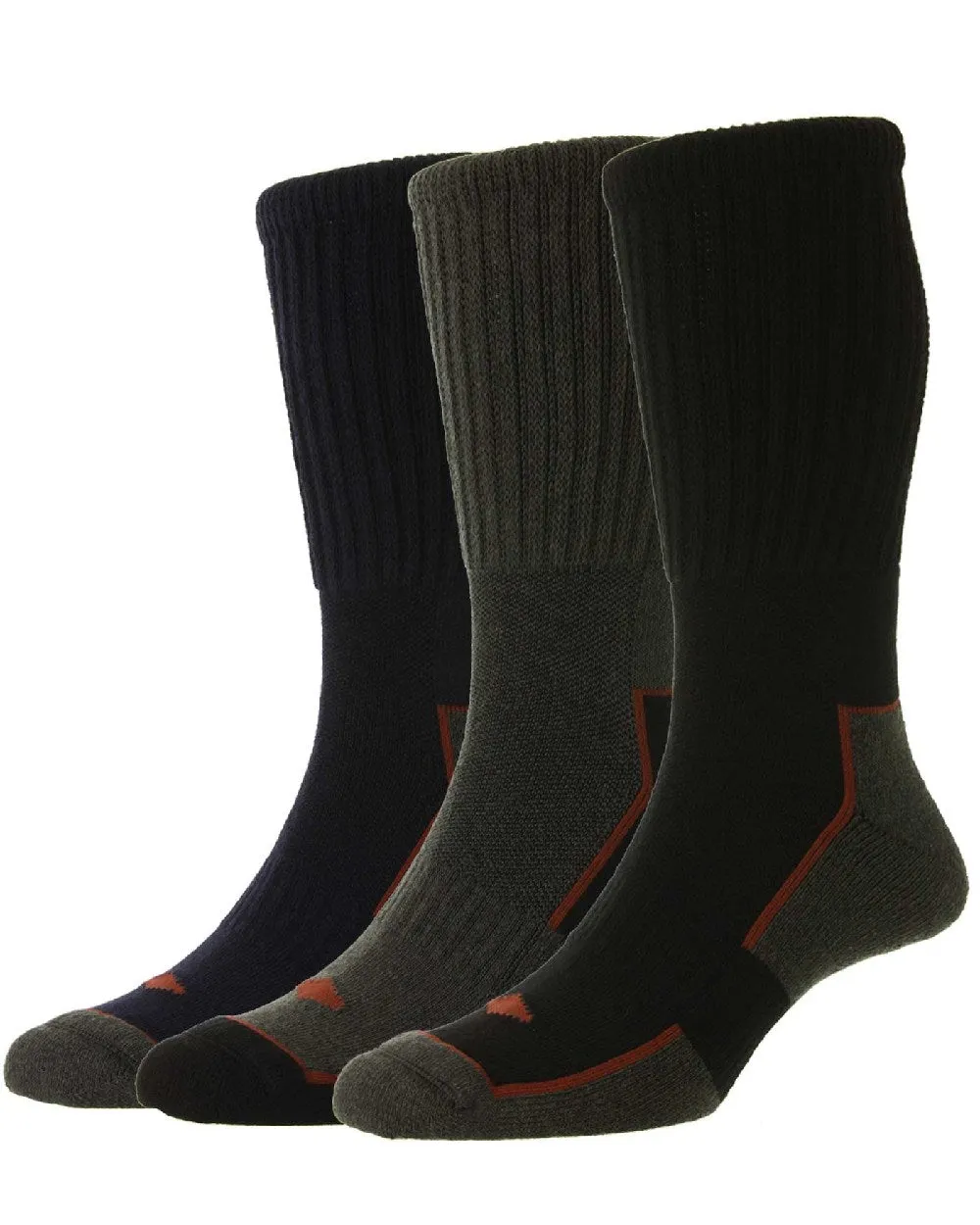 HJ Hall Long Cotton Comfort Top Work Sock Triple Pack