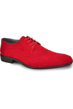 King Red Suede Tuxedo Shoes