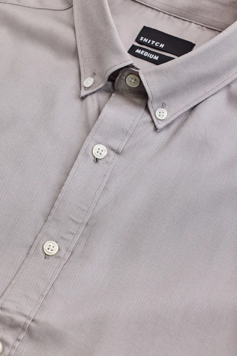 Light Grey Solid Oxford Shirt