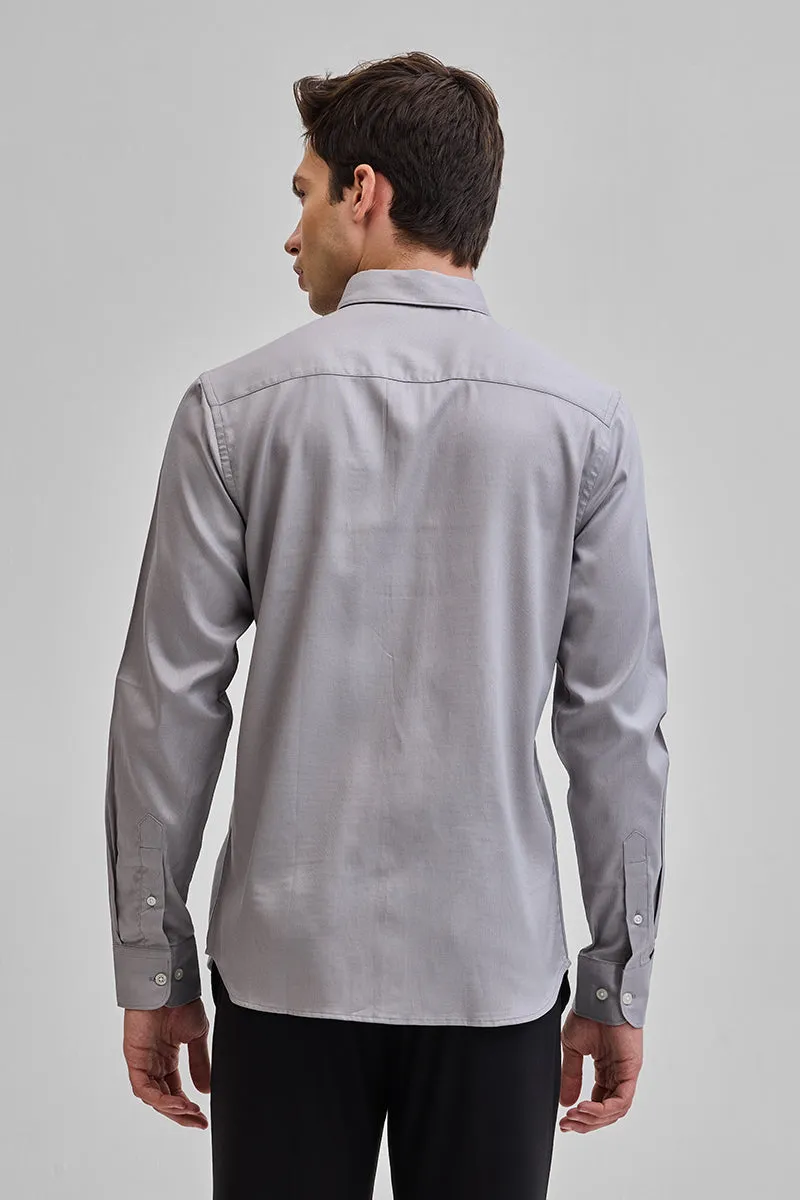 Light Grey Solid Oxford Shirt