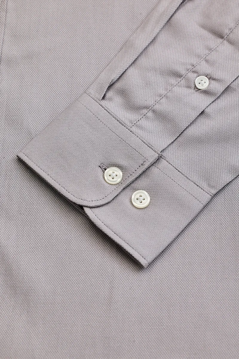 Light Grey Solid Oxford Shirt