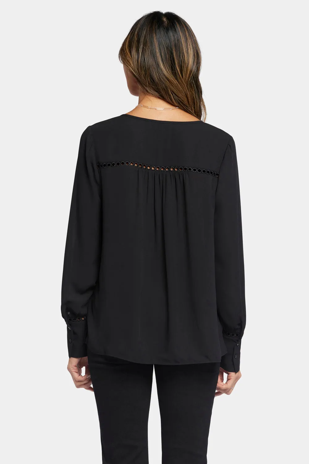 Liliana Peasant Blouse - Black