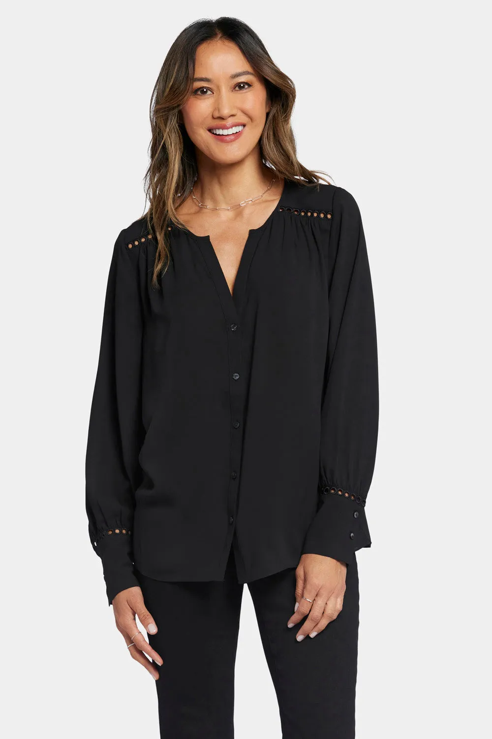 Liliana Peasant Blouse - Black