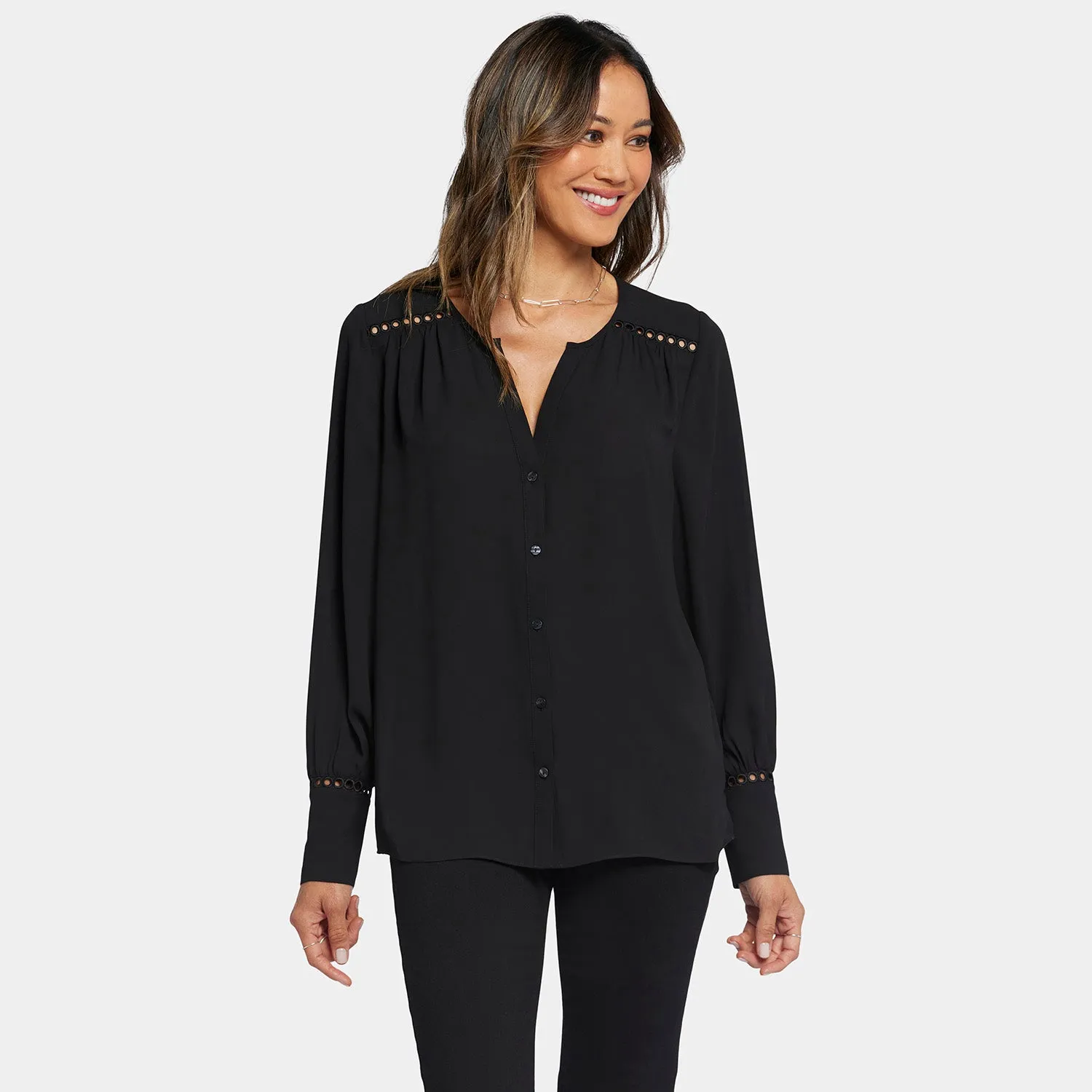 Liliana Peasant Blouse - Black