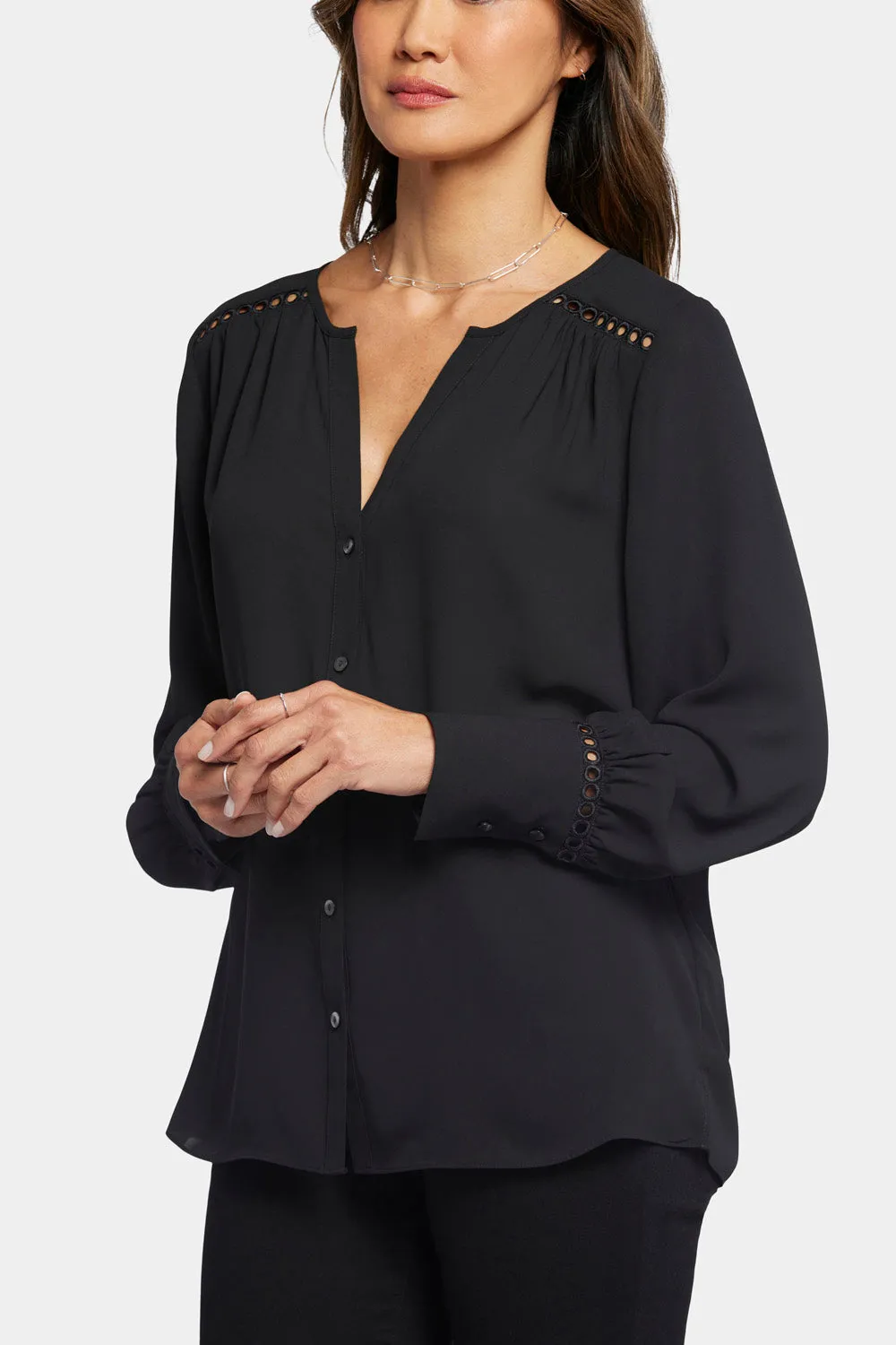 Liliana Peasant Blouse - Black