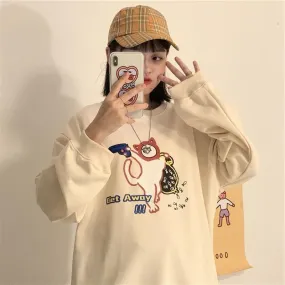 Longsleeve Shirt with Get Away!! Cartoon Print