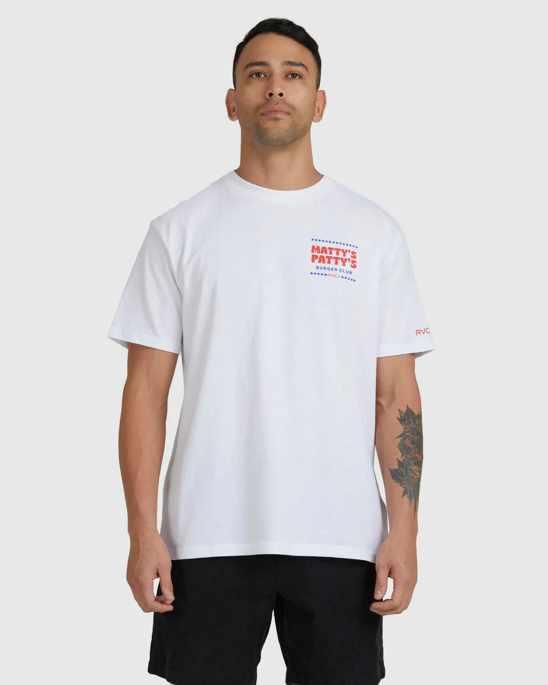 Mattys Pattys Burger Club Tee - White