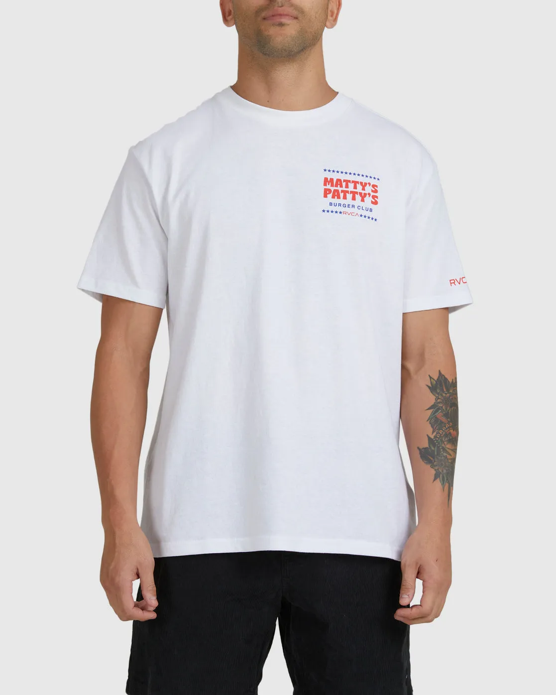 Mattys Pattys Burger Club Tee - White