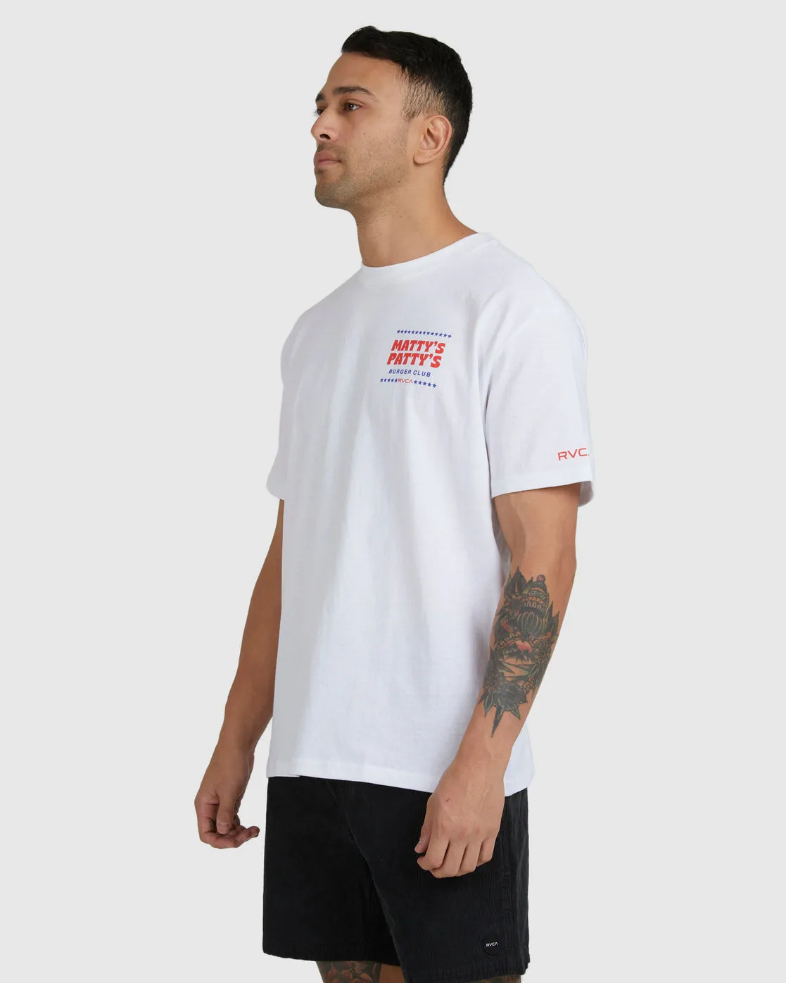 Mattys Pattys Burger Club Tee - White