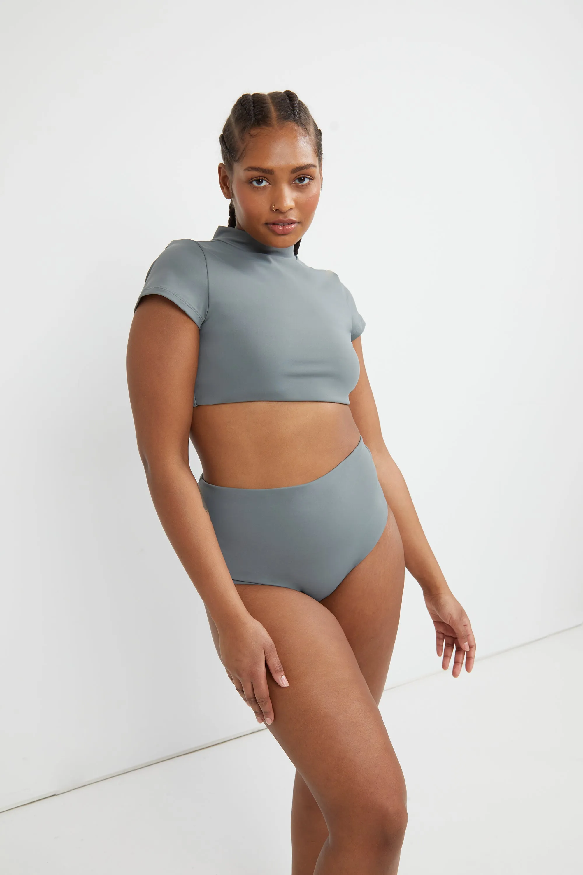 MOCKNECK SWIM TOP