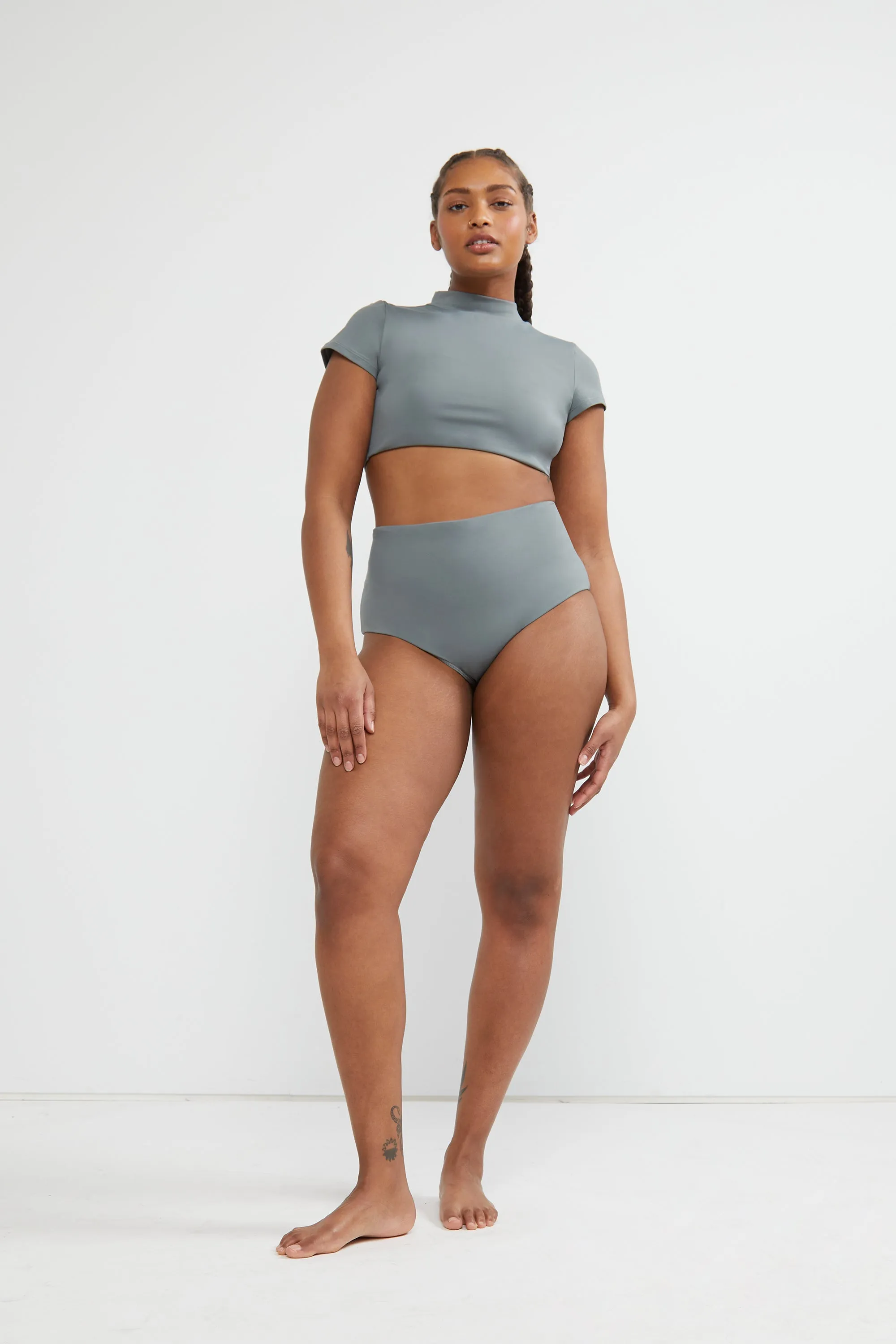 MOCKNECK SWIM TOP