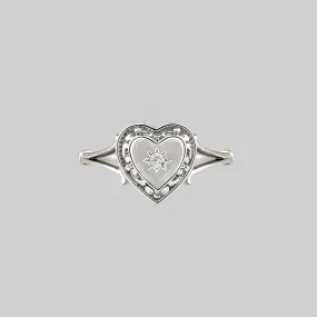 MY DARLING. Heart & Cubic Zirconia Ring - Silver