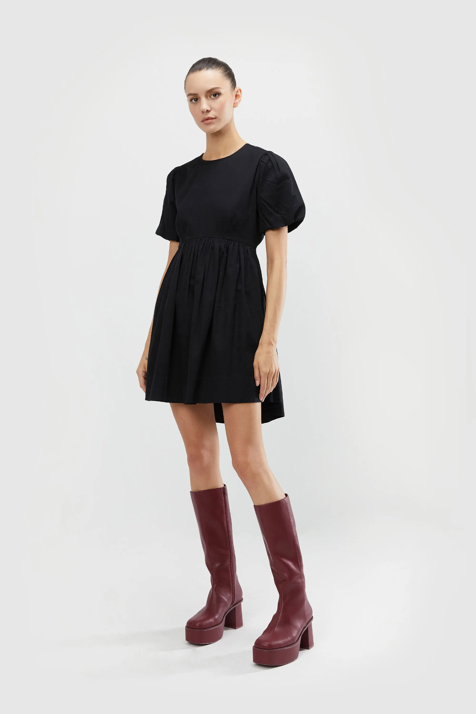 PUFF SLEEVE MINI DRESS