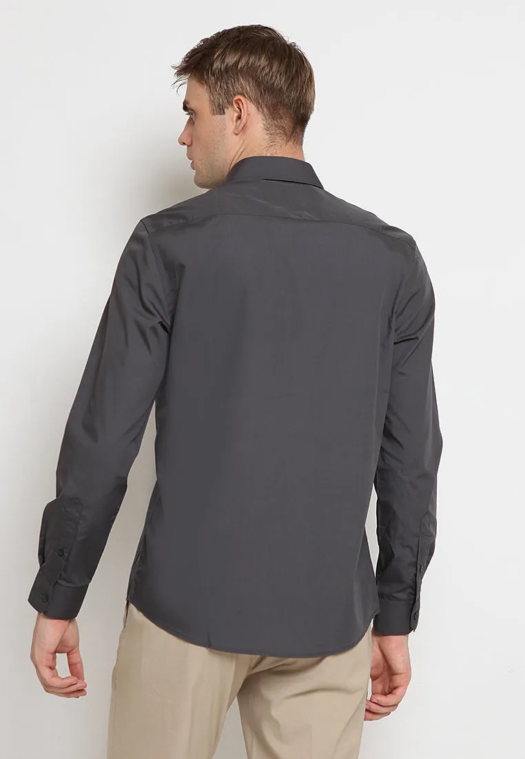 Regular Fit Long Sleeve Shirt Dark Grey