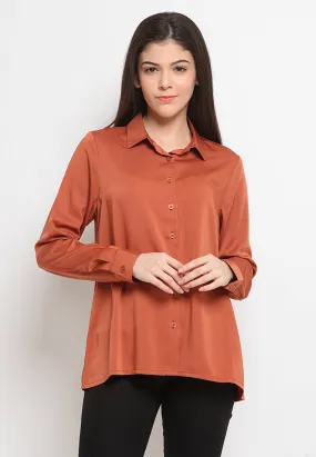 Regular fit satin shirt