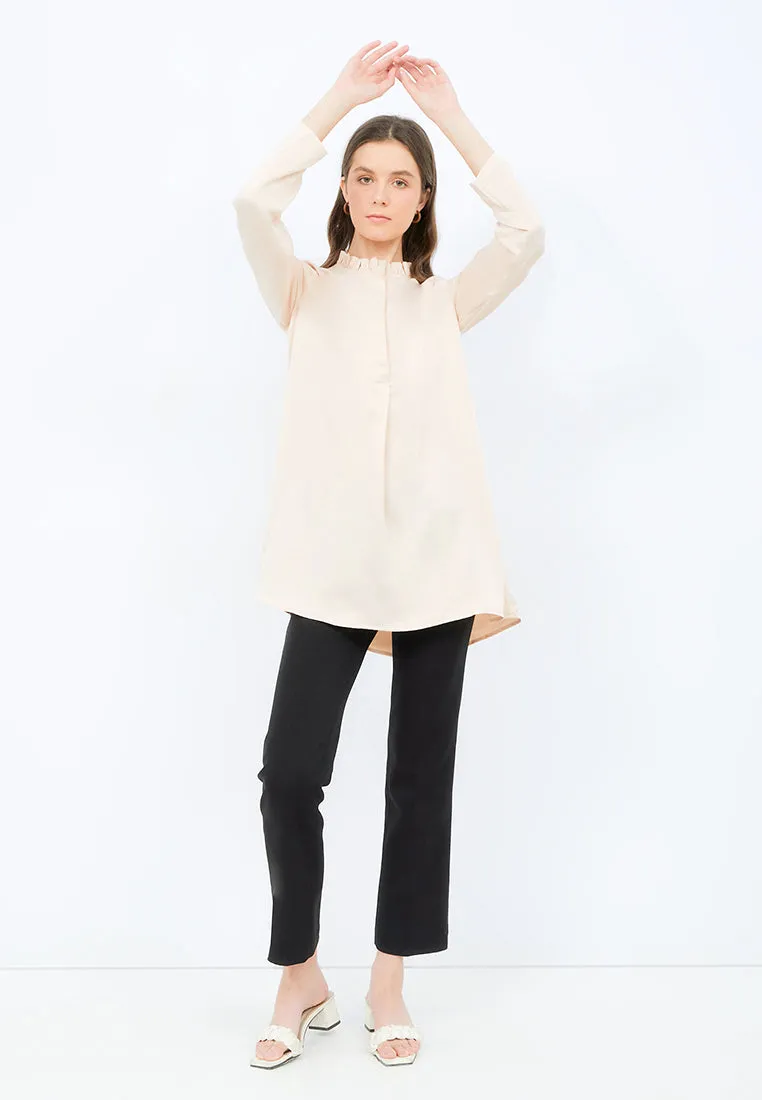 Regular Fit Tunic with Frill Neck