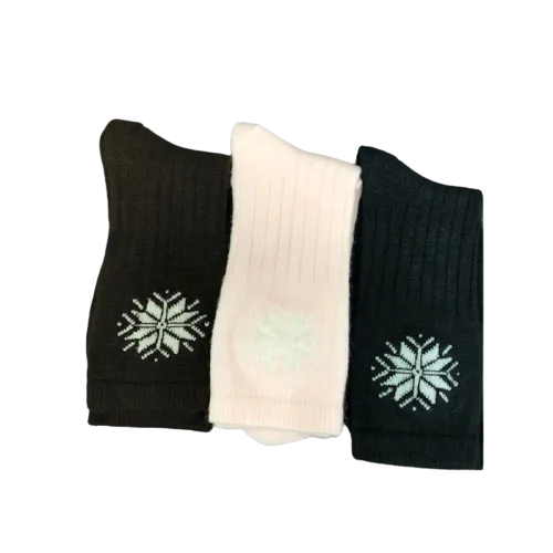 Snowflake Pattern Soft Acrylic Crew Women's Socks