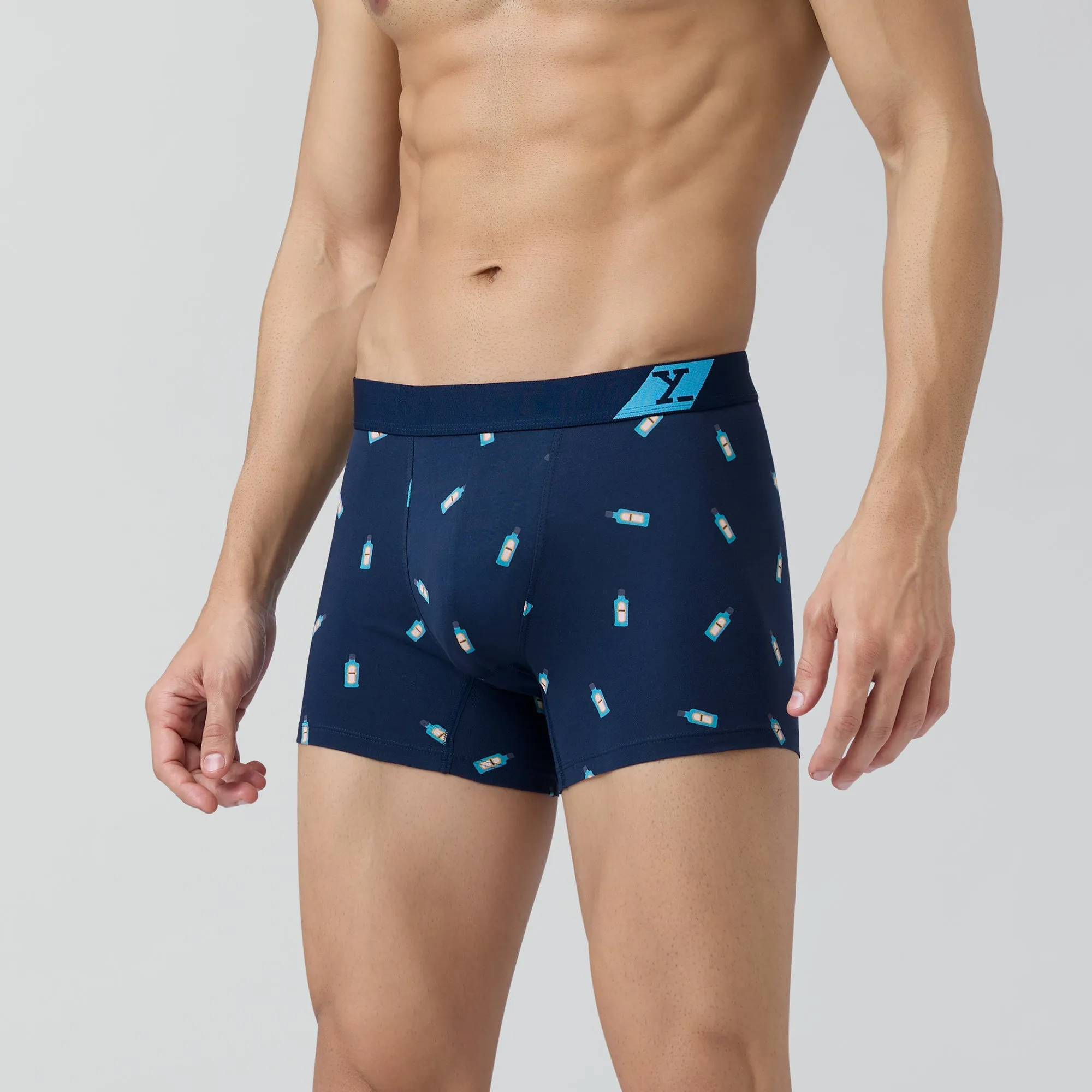 Splash Cotton Stretch Trunks Gin Blue