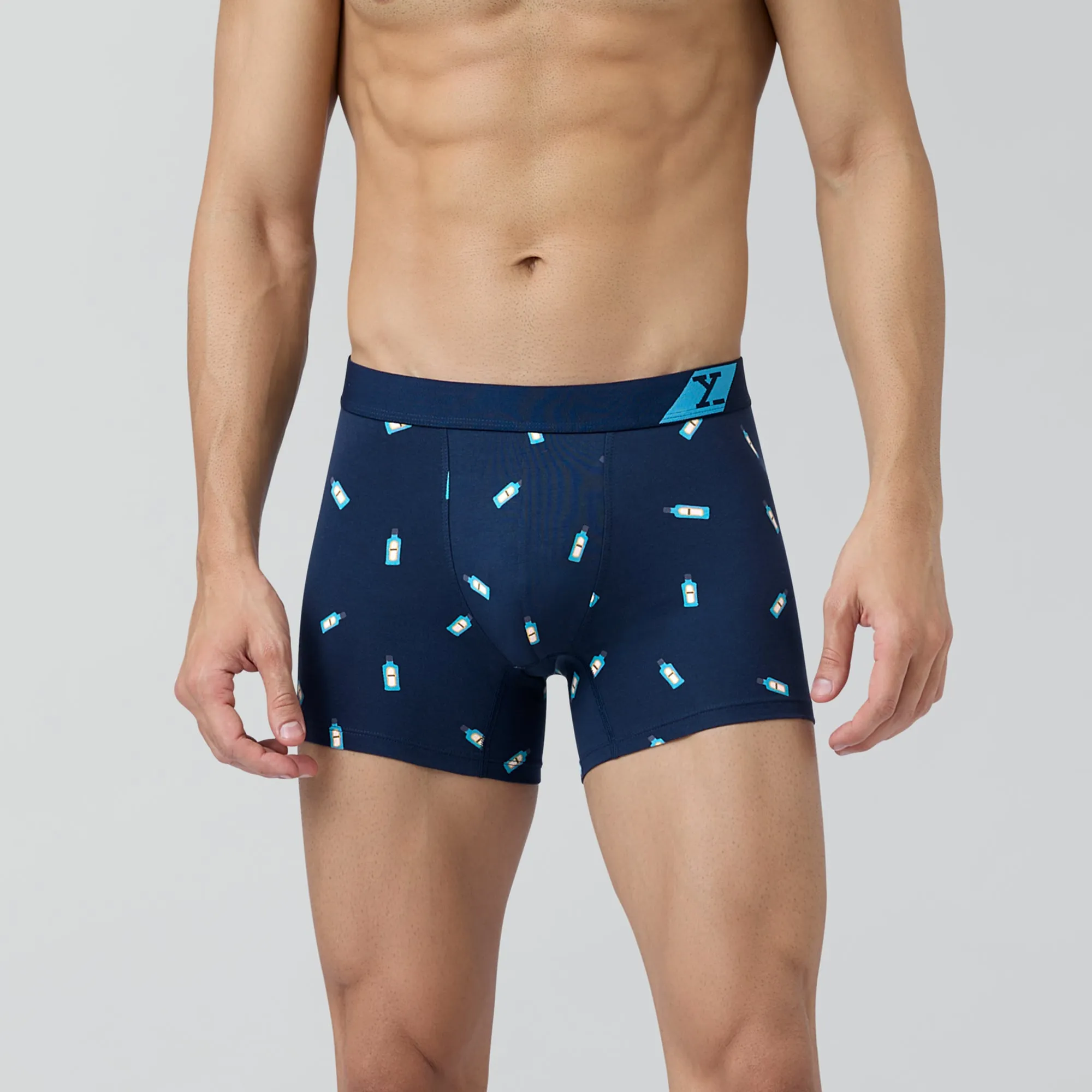 Splash Cotton Stretch Trunks Gin Blue