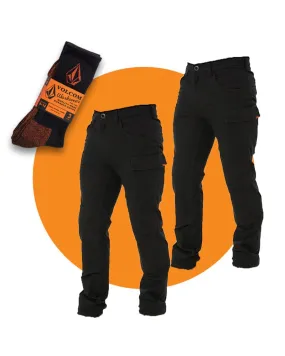 Tradies Caliper Pant Twin Value Pack - Black