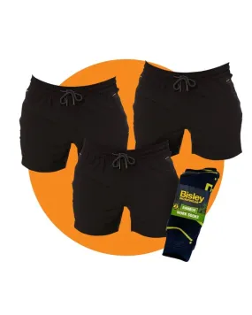 Tradies Flex And Move 4-Way Stretch Elastic Short Value Pack - Black