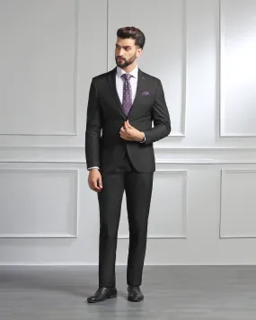 Two Piece Black Solid Formal Suit - Dorris