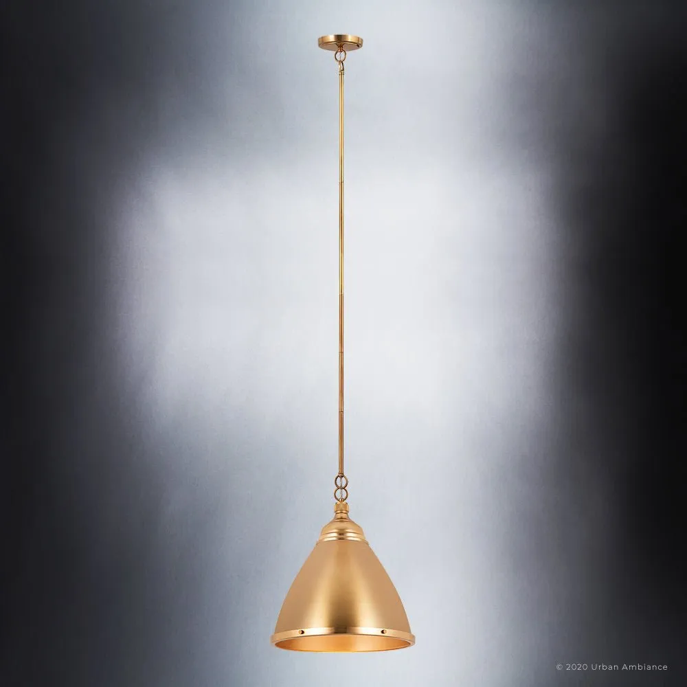 UEX2471 Luxe Industrial Pendant 16''H x 15''W, Satin Brass Finish, Waterford Collection