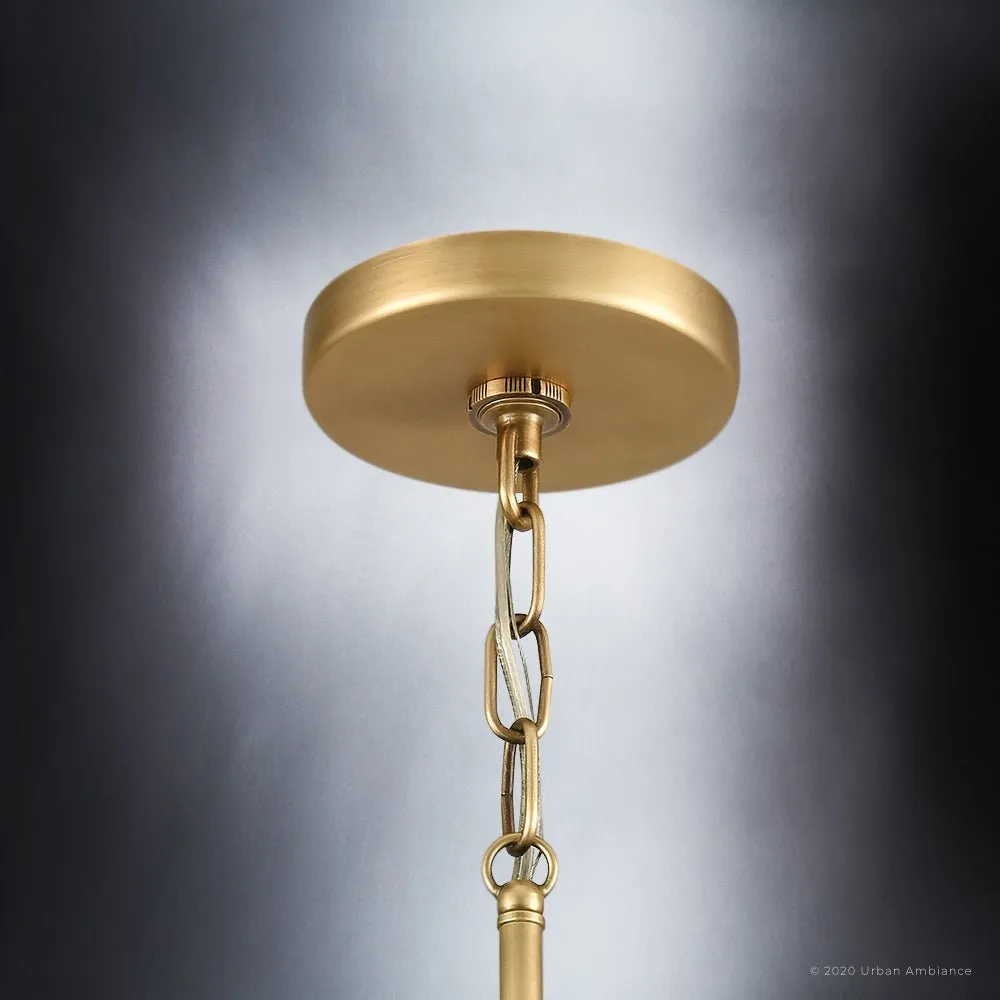 UEX2521 Cosmopolitan Pendant 8''H x 10''W, Native Brass & True White Finish, Georgetown Collection