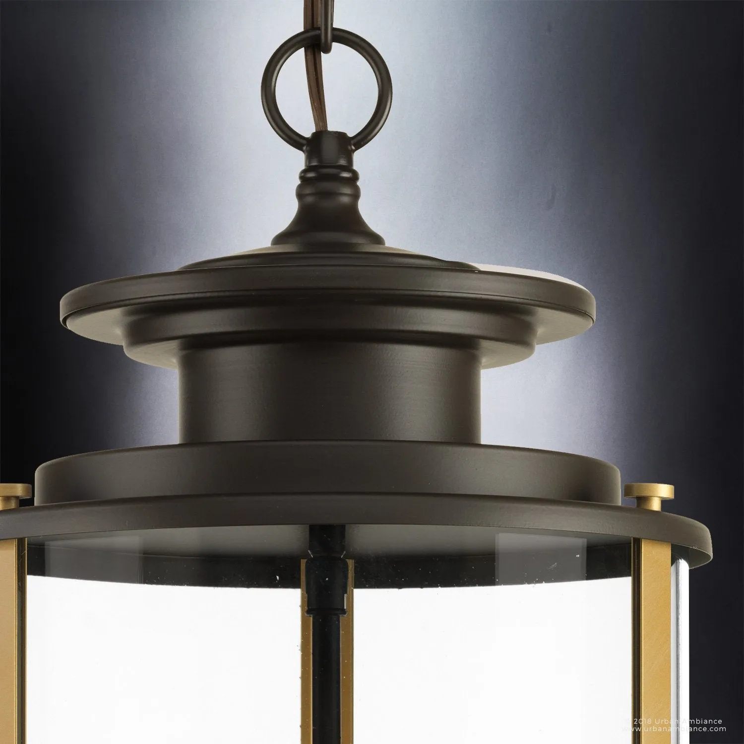 UHP1124 Rustic Outdoor Pendant Light, 20.25"H x 9.875"W, Olde Bronze Finish, Plymouth Collection