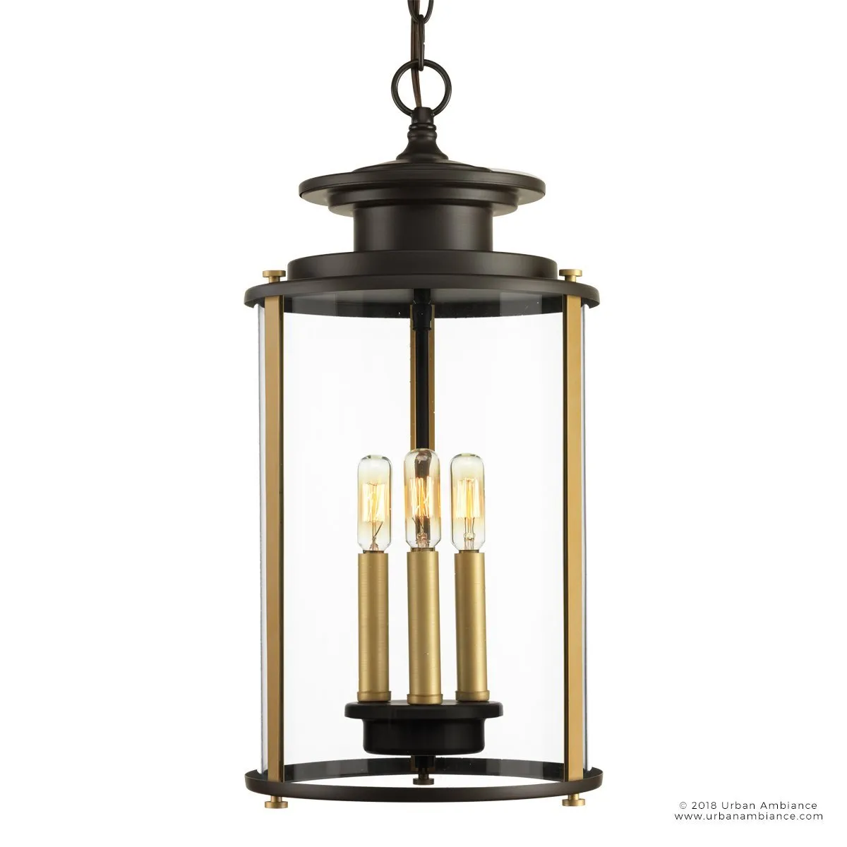 UHP1124 Rustic Outdoor Pendant Light, 20.25"H x 9.875"W, Olde Bronze Finish, Plymouth Collection