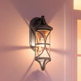 UHP1185 Rustic Outdoor Wall Light, 17-1/4" x 6-1/8", Aged Pewter Finish, Brussels Collection