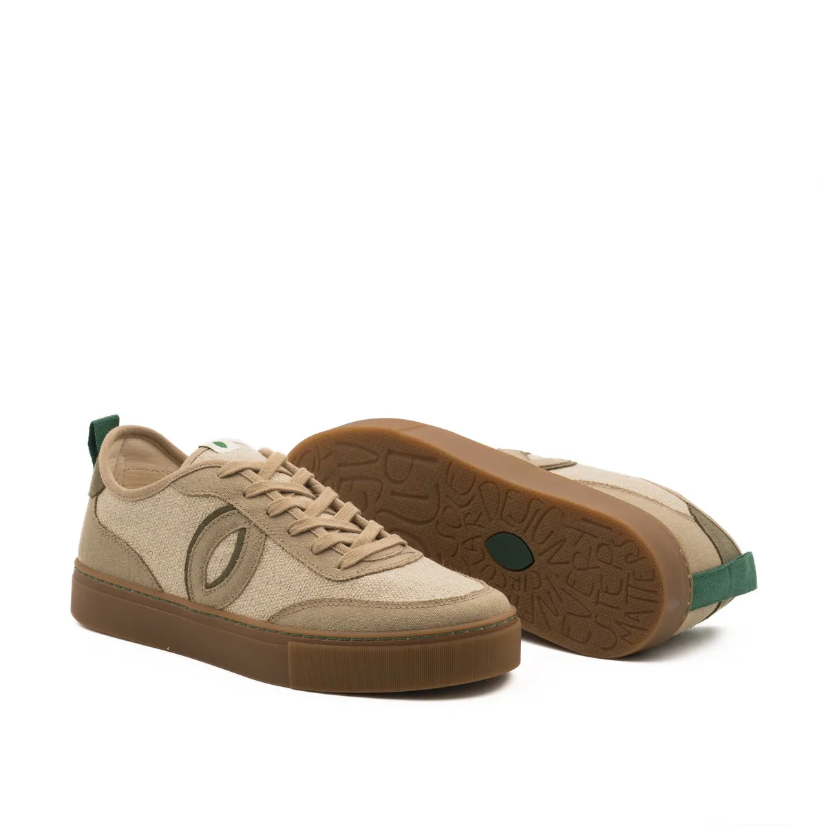 Vegan sneaker linen natural-taupe BRI018